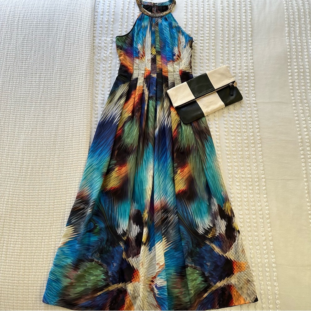 Anthropologie Ranna Gill Tropicalia Maxi Halter Dress Size S